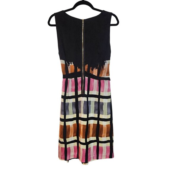 Anthropologie Yoana Baraschi Silk Blend Dress 8 – Colorblock Modern Art Cocktail - Picture 2 of 11